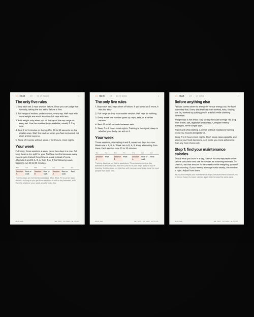 Page two of each HELVE gym guide