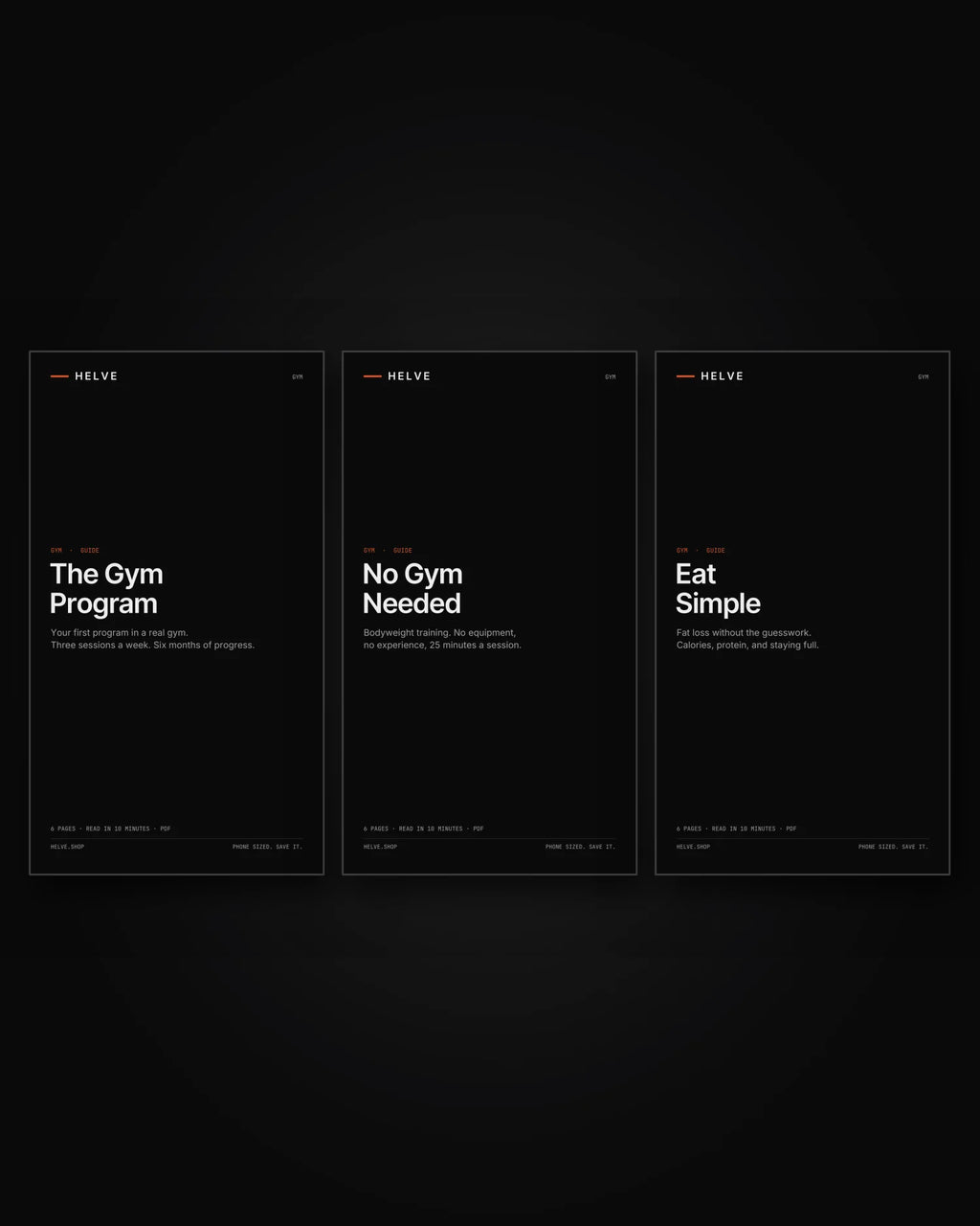 The three HELVE gym guides